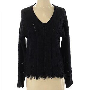 NEW Very J The Keria Fringe Long Sleeve Sweater Sm